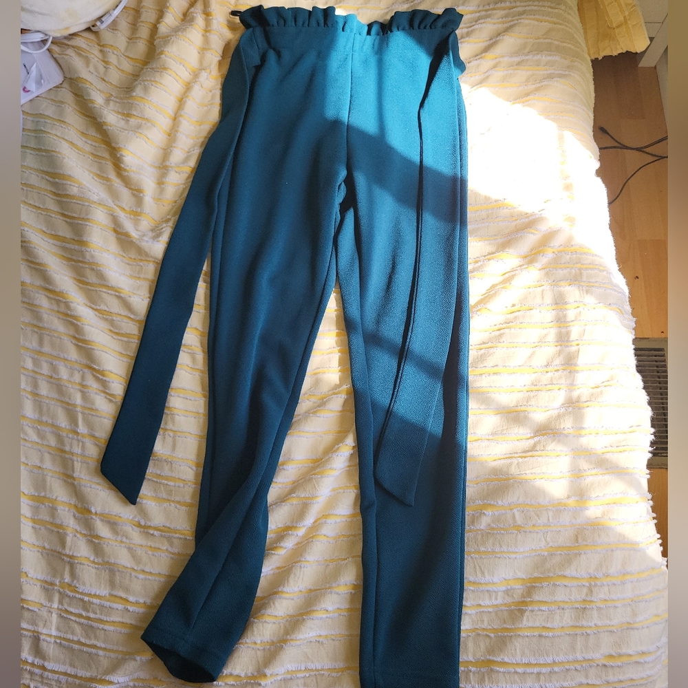 Teal/Green Pants with Tie